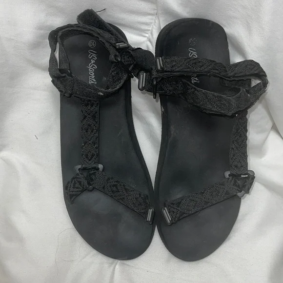 US Sports Shoes Black Velcro Sandals Not Tevas Poshmark